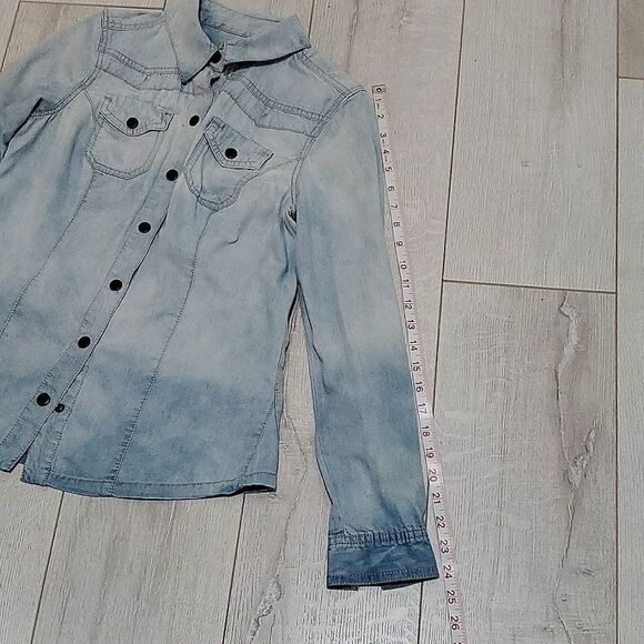 RUFF HEWN SHIRT, Sz S, BLUE, 100%COTTON, LONG SLEEVE - Picture 9 of 11